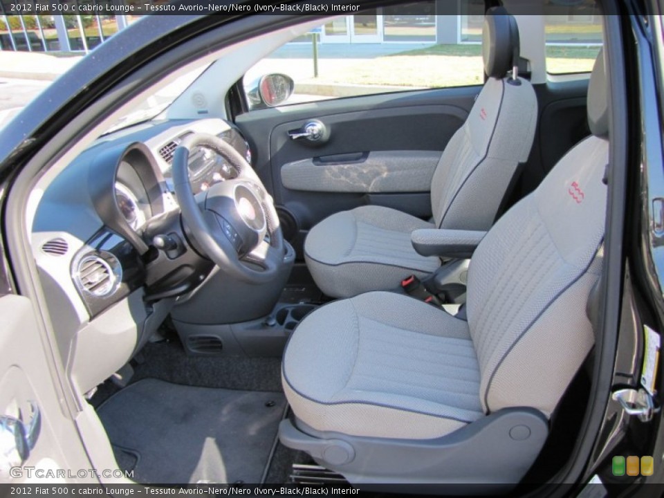 Tessuto Avorio-Nero/Nero (Ivory-Black/Black) Interior Photo for the 2012 Fiat 500 c cabrio Lounge #56330355