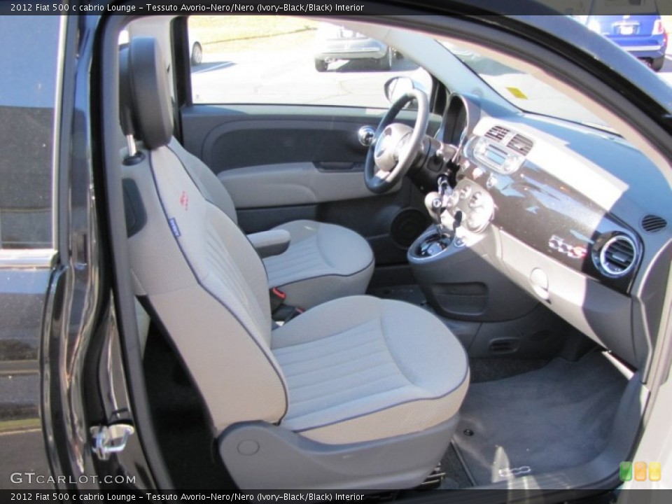 Tessuto Avorio-Nero/Nero (Ivory-Black/Black) Interior Photo for the 2012 Fiat 500 c cabrio Lounge #56330388