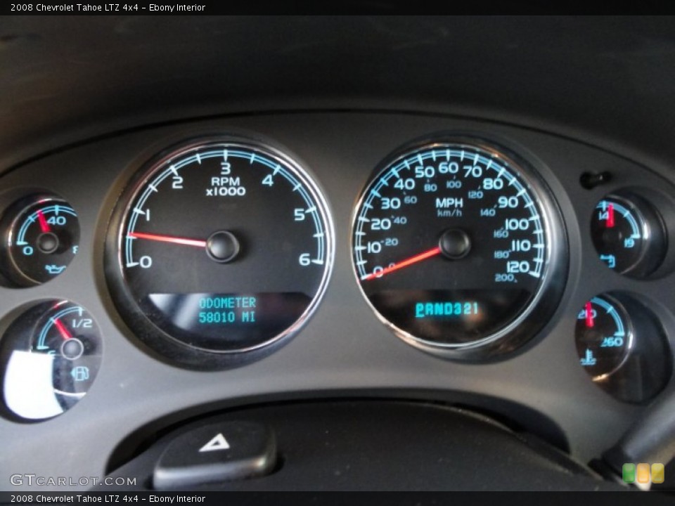 Ebony Interior Gauges for the 2008 Chevrolet Tahoe LTZ 4x4 #56331576