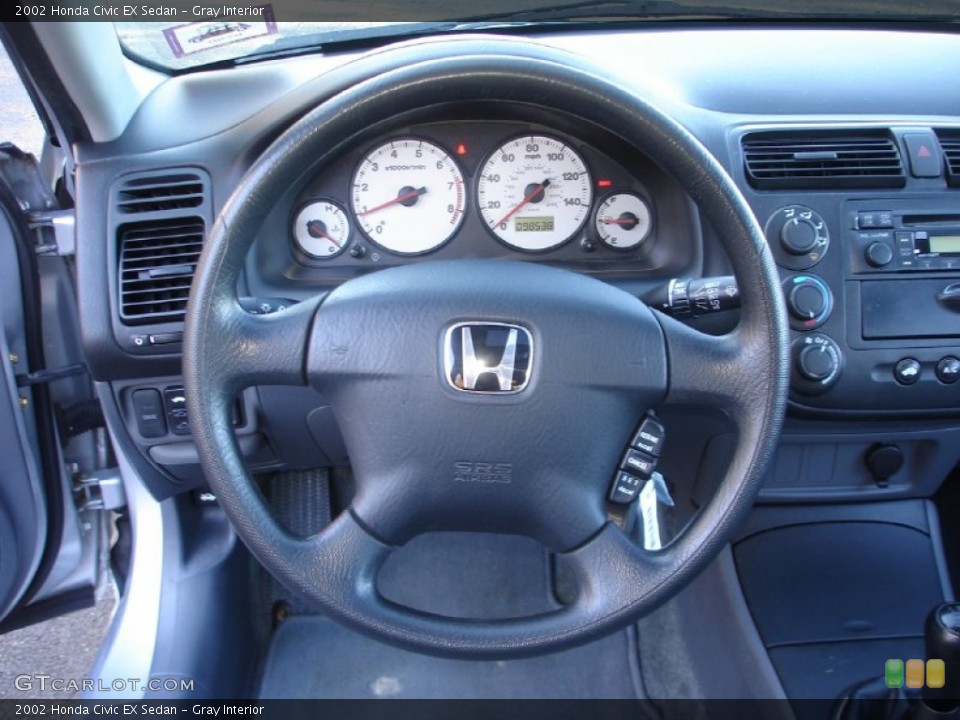 Gray Interior Steering Wheel for the 2002 Honda Civic EX Sedan #56336046