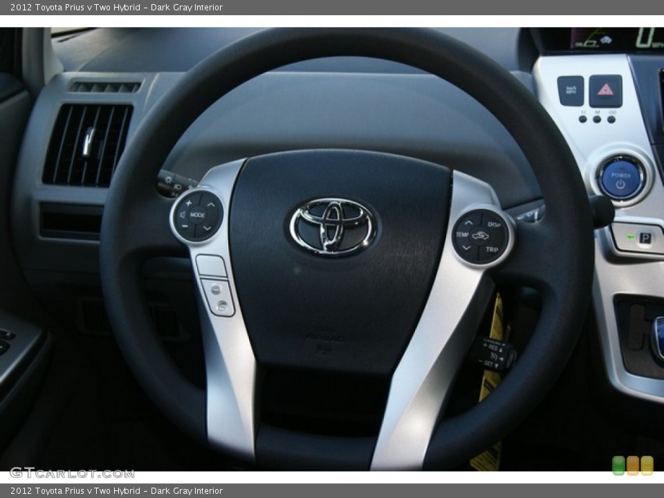 Dark Gray Interior Steering Wheel for the 2012 Toyota Prius v Two Hybrid #56345623