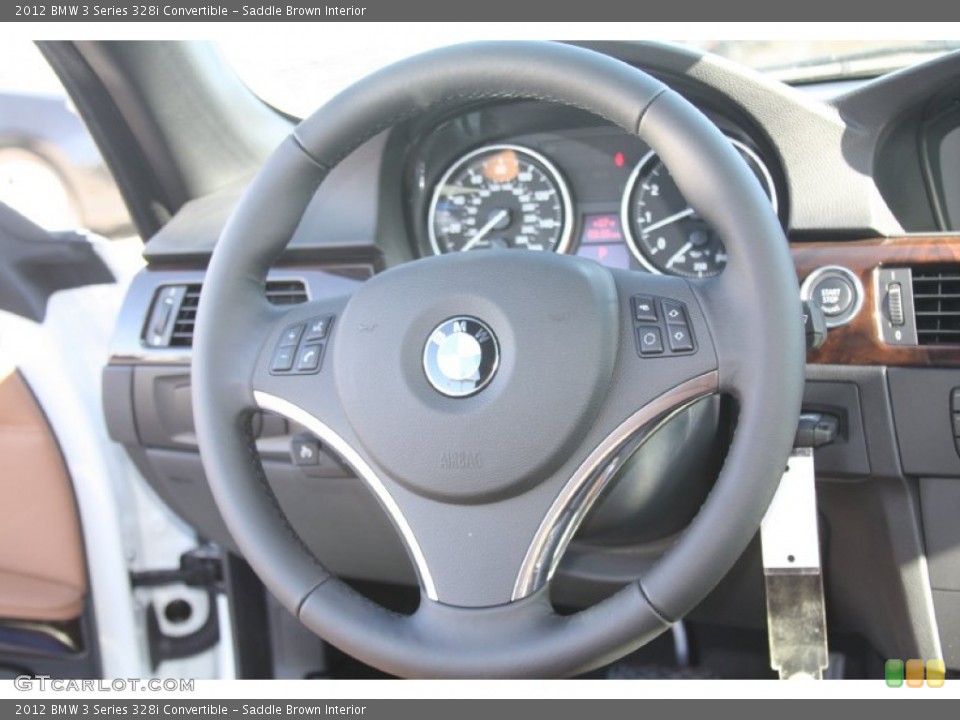 Saddle Brown Interior Steering Wheel for the 2012 BMW 3 Series 328i Convertible #56358862