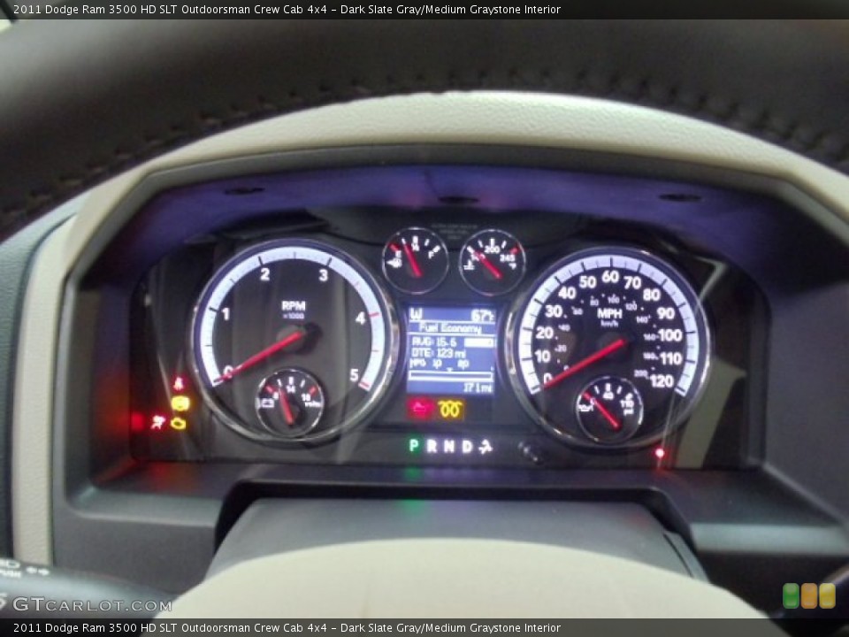 Dark Slate Gray/Medium Graystone Interior Gauges for the 2011 Dodge Ram 3500 HD SLT Outdoorsman Crew Cab 4x4 #56358973