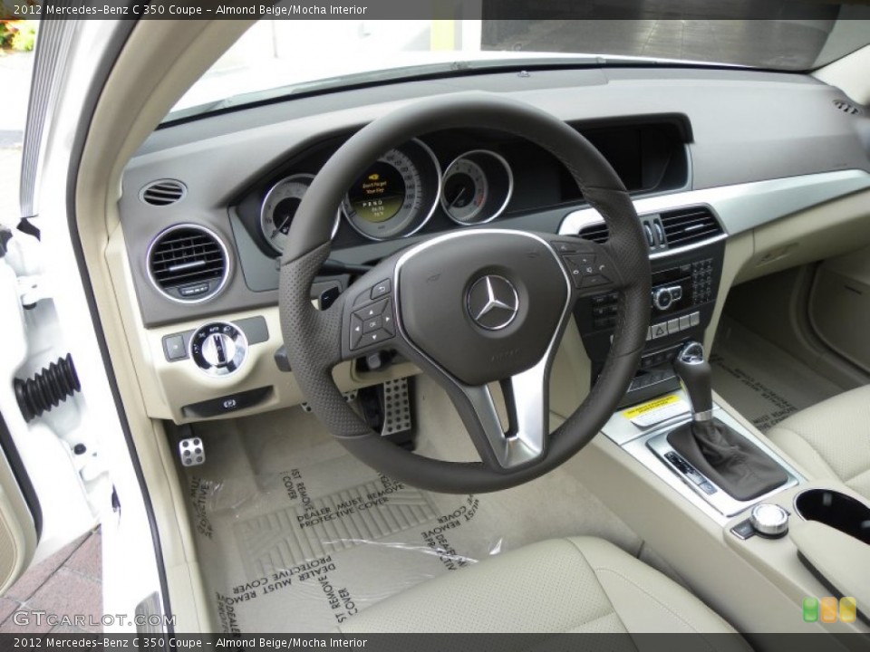 Almond Beige/Mocha Interior Steering Wheel for the 2012 Mercedes-Benz C 350 Coupe #56363959