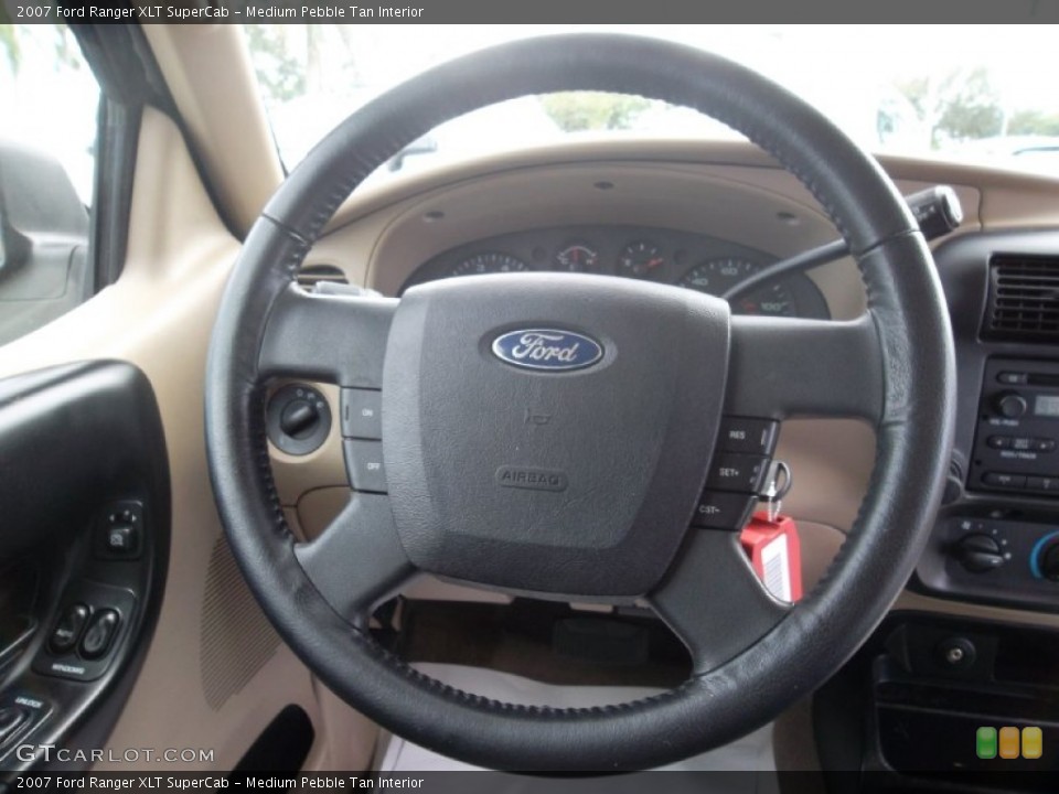 Medium Pebble Tan Interior Steering Wheel for the 2007 Ford Ranger XLT SuperCab #56364109