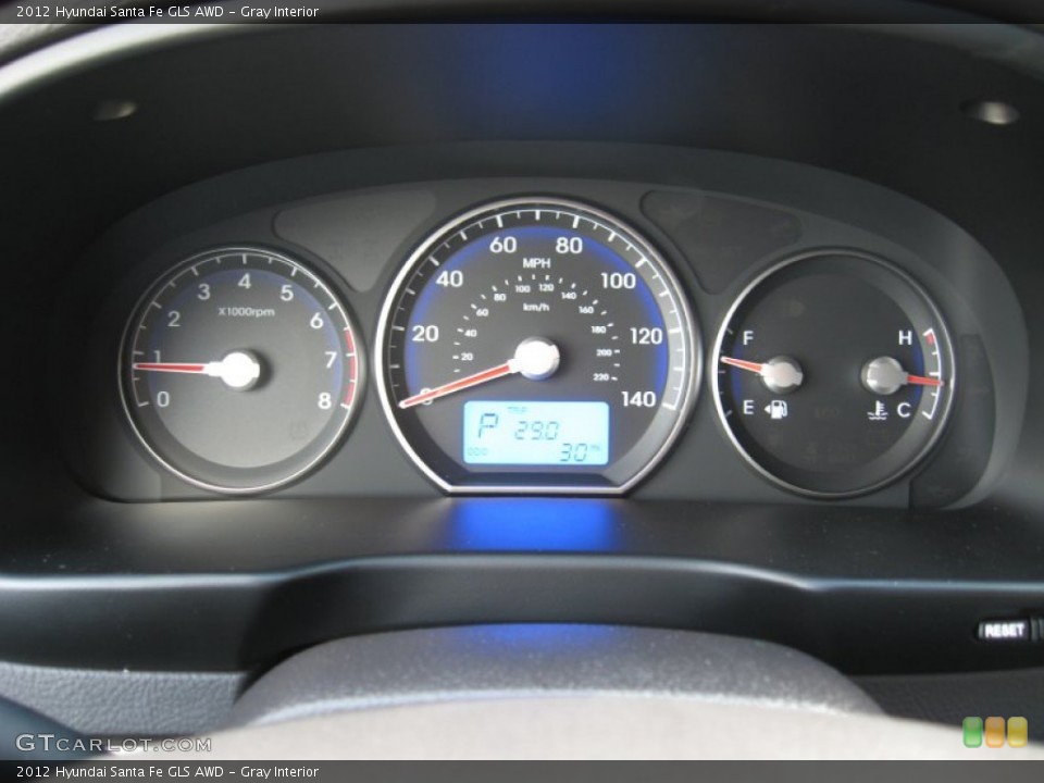 Gray Interior Gauges for the 2012 Hyundai Santa Fe GLS AWD #56367580