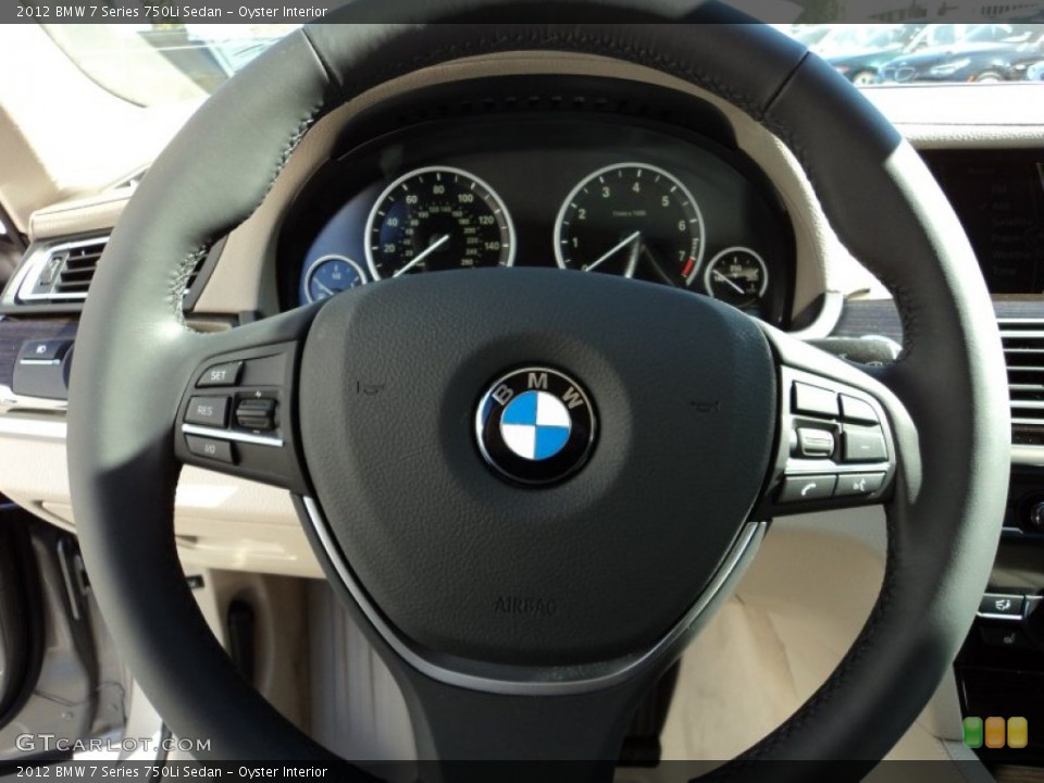 Oyster Interior Steering Wheel for the 2012 BMW 7 Series 750Li Sedan #56370991