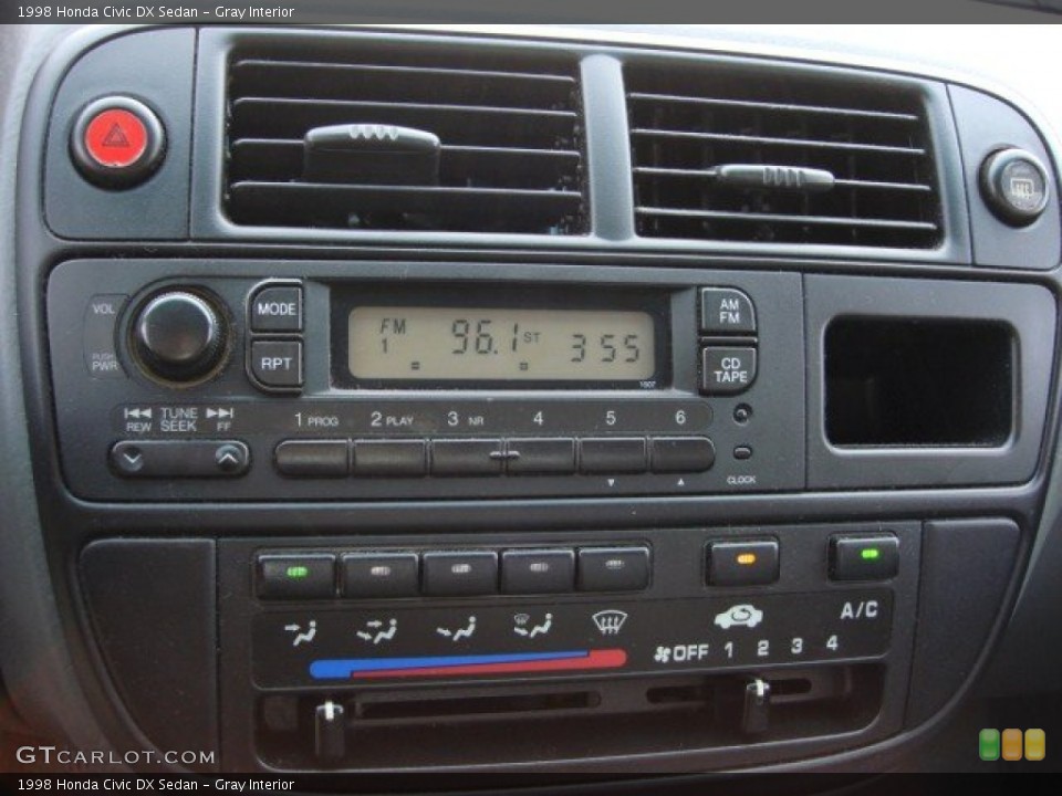 Gray Interior Controls for the 1998 Honda Civic DX Sedan #56374555