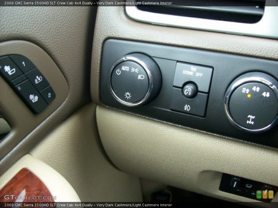 Very Dark Cashmere/Light Cashmere Interior Controls for the 2009 GMC Sierra 3500HD SLT Crew Cab 4x4 Dually #56395597