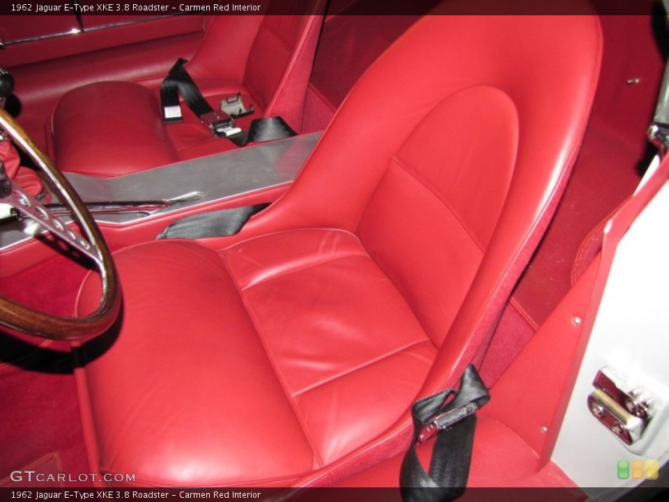 Carmen Red Interior Front Seat for the 1962 Jaguar E-Type XKE 3.8 Roadster #56397127