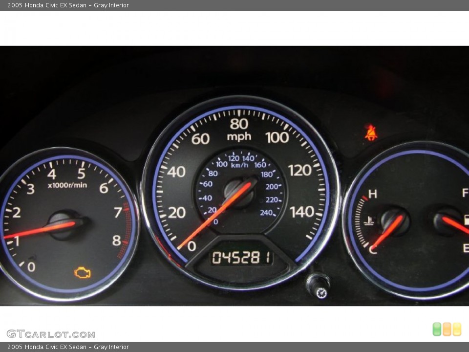 Gray Interior Gauges for the 2005 Honda Civic EX Sedan #56406774