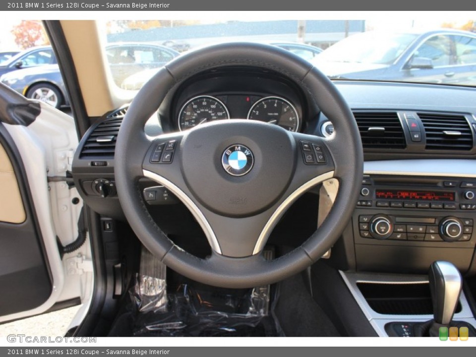 Savanna Beige Interior Steering Wheel for the 2011 BMW 1 Series 128i Coupe #56412817