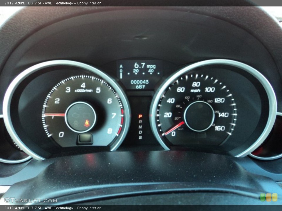 Ebony Interior Gauges for the 2012 Acura TL 3.7 SH-AWD Technology #56413738