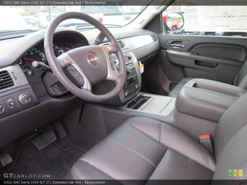 Ebony Interior Prime Interior for the 2012 GMC Sierra 1500 SLT Z71 Extended Cab 4x4 #56420653