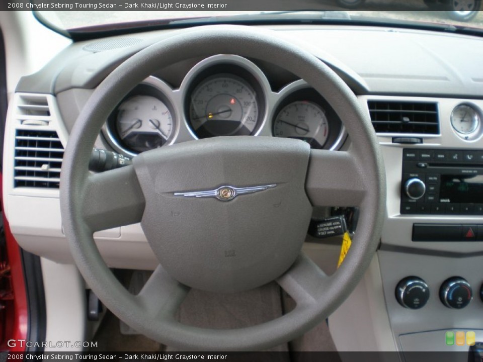 Dark Khaki/Light Graystone Interior Steering Wheel for the 2008 Chrysler Sebring Touring Sedan #56424817