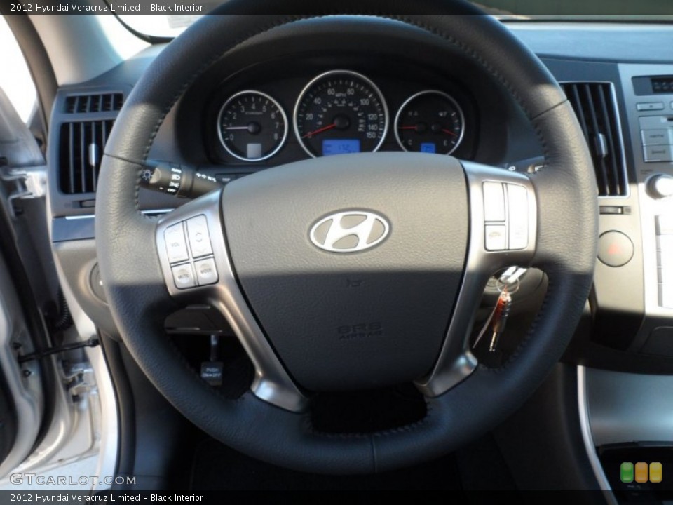 Black Interior Steering Wheel for the 2012 Hyundai Veracruz Limited #56435914
