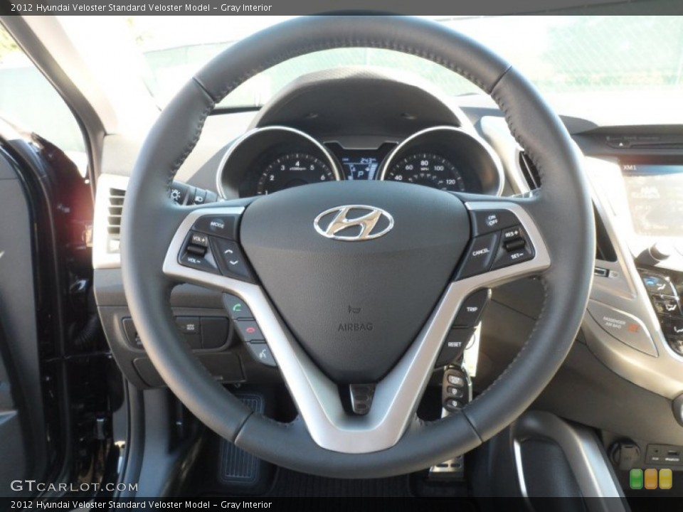 Gray Interior Steering Wheel for the 2012 Hyundai Veloster  #56436187