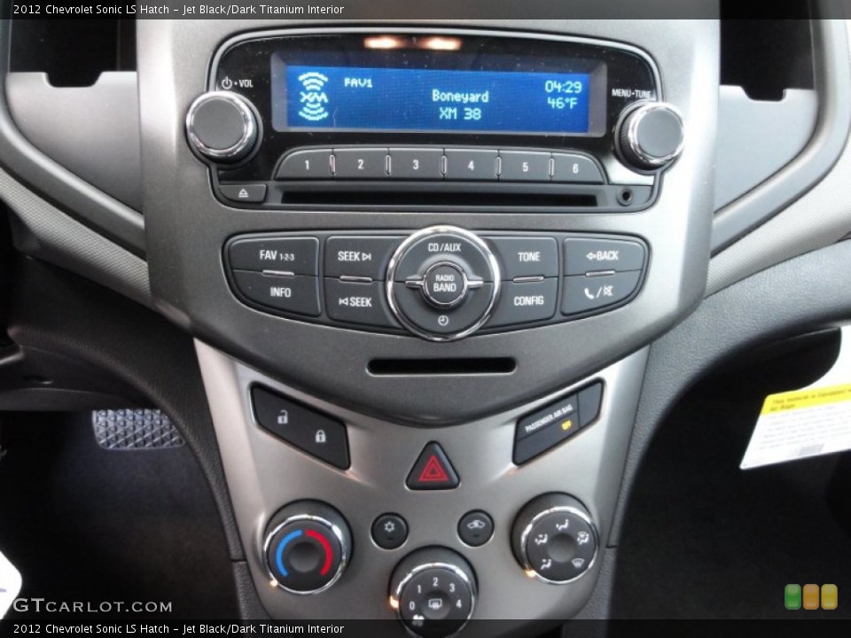 Jet Black/Dark Titanium Interior Controls for the 2012 Chevrolet Sonic LS Hatch #56437171