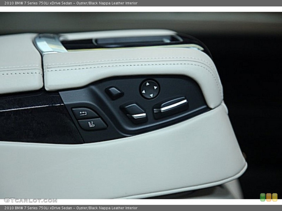 Oyster/Black Nappa Leather Interior Controls for the 2010 BMW 7 Series 750Li xDrive Sedan #56450876