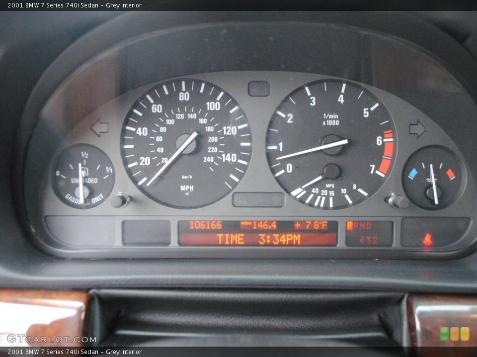 Grey Interior Gauges for the 2001 BMW 7 Series 740i Sedan #56464194