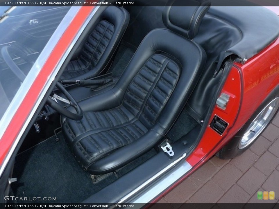 Black Interior Photo for the 1973 Ferrari 365 GTB/4 Daytona Spider Scaglietti Conversion #56472962