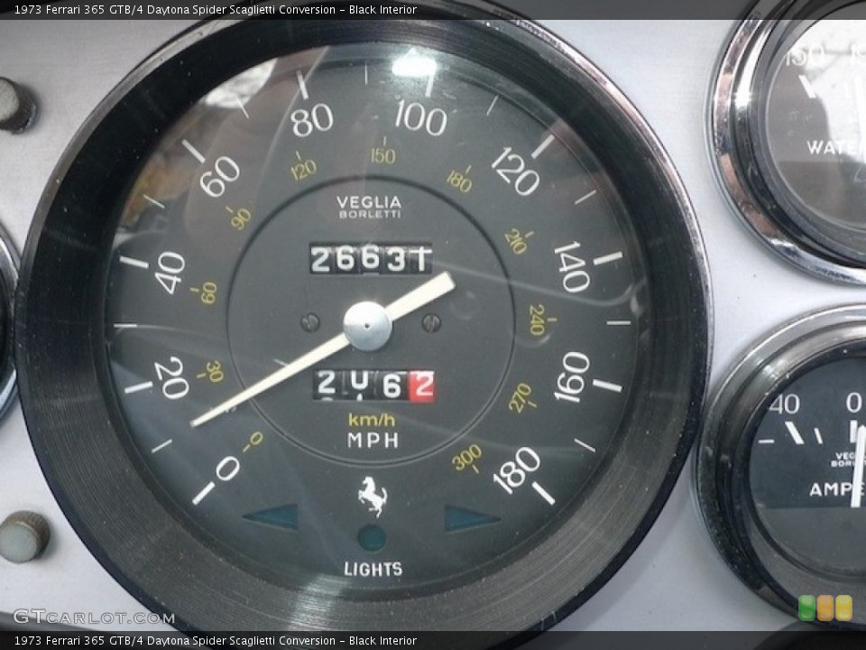 Black Interior Gauges for the 1973 Ferrari 365 GTB/4 Daytona Spider Scaglietti Conversion #56473025