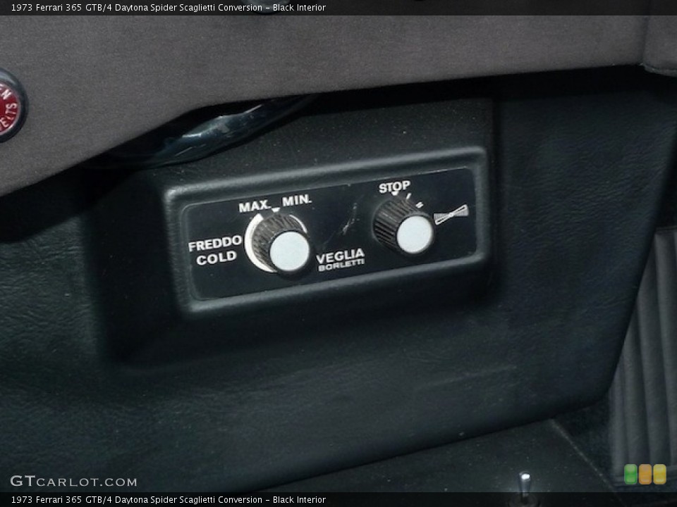 Black Interior Controls for the 1973 Ferrari 365 GTB/4 Daytona Spider Scaglietti Conversion #56473046