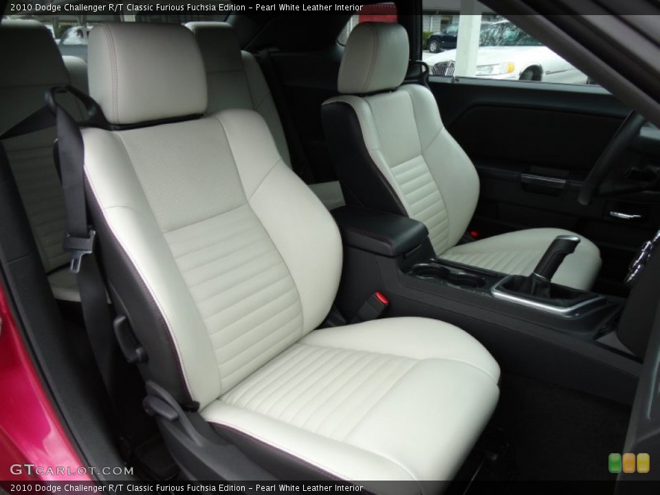 Pearl White Leather Interior Photo for the 2010 Dodge Challenger R/T Classic Furious Fuchsia Edition #56480697