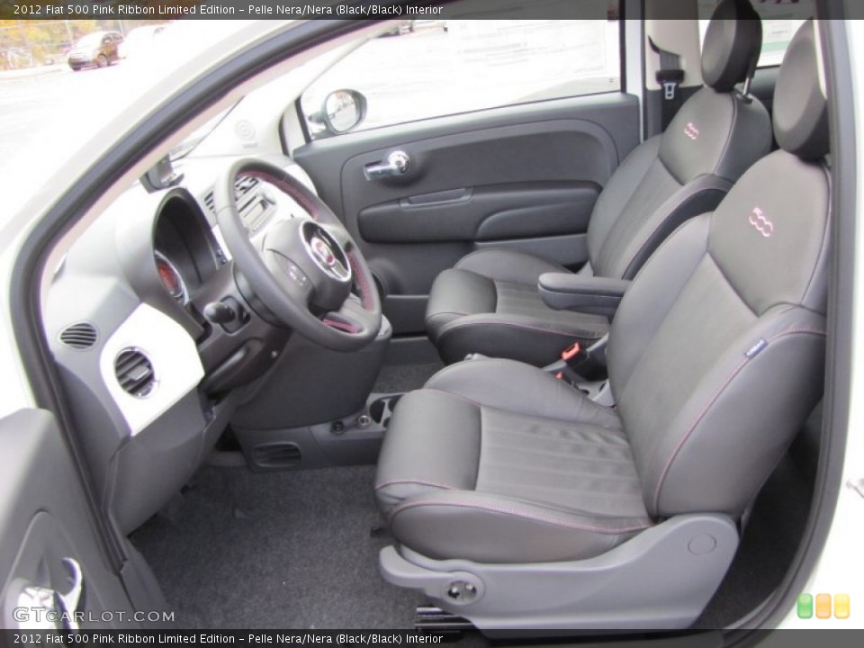 Pelle Nera/Nera (Black/Black) Interior Photo for the 2012 Fiat 500 Pink Ribbon Limited Edition #56483004