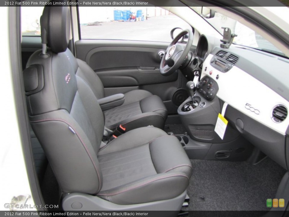 Pelle Nera/Nera (Black/Black) Interior Photo for the 2012 Fiat 500 Pink Ribbon Limited Edition #56483042