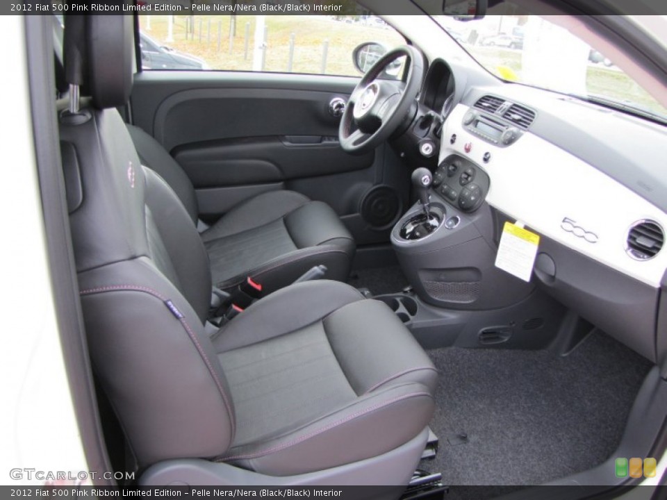 Pelle Nera/Nera (Black/Black) Interior Photo for the 2012 Fiat 500 Pink Ribbon Limited Edition #56483159