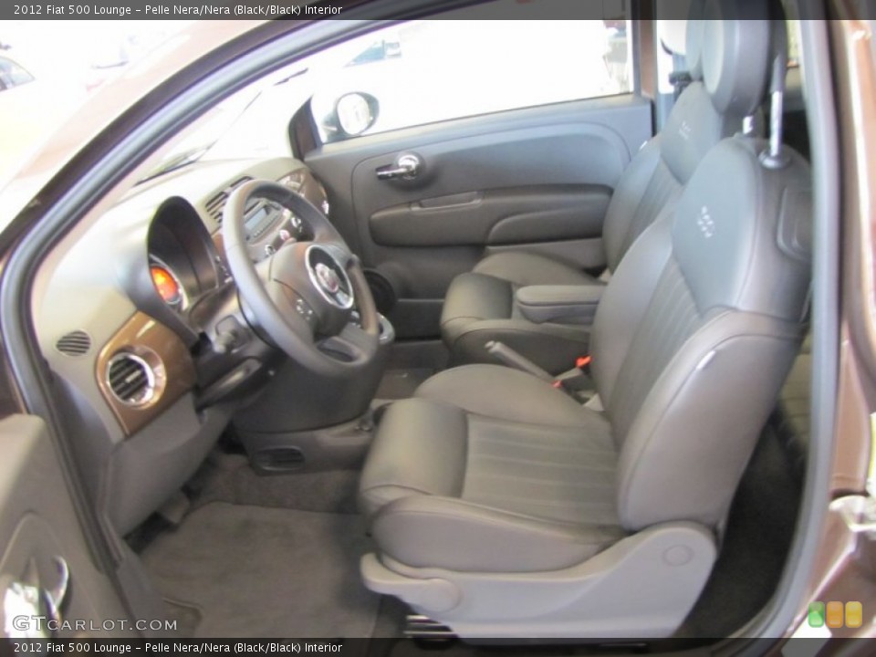 Pelle Nera/Nera (Black/Black) Interior Photo for the 2012 Fiat 500 Lounge #56483394