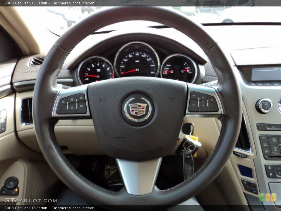 Cashmere/Cocoa Interior Steering Wheel for the 2008 Cadillac CTS Sedan #56496111