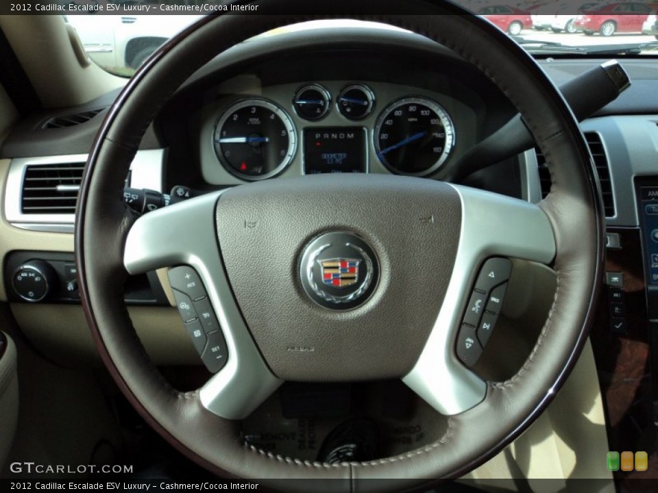 Cashmere/Cocoa Interior Steering Wheel for the 2012 Cadillac Escalade ESV Luxury #56496840