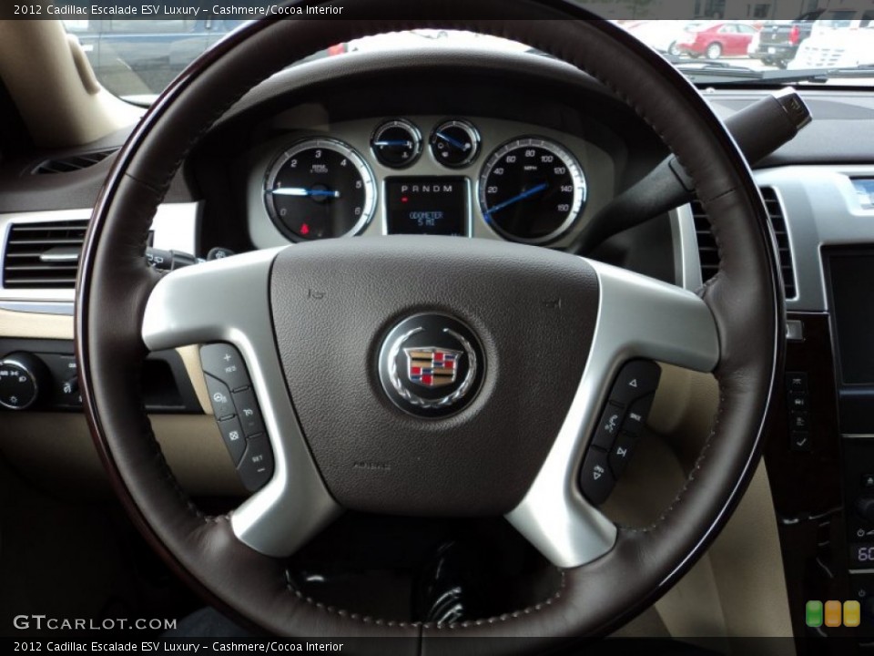 Cashmere/Cocoa Interior Steering Wheel for the 2012 Cadillac Escalade ESV Luxury #56497467