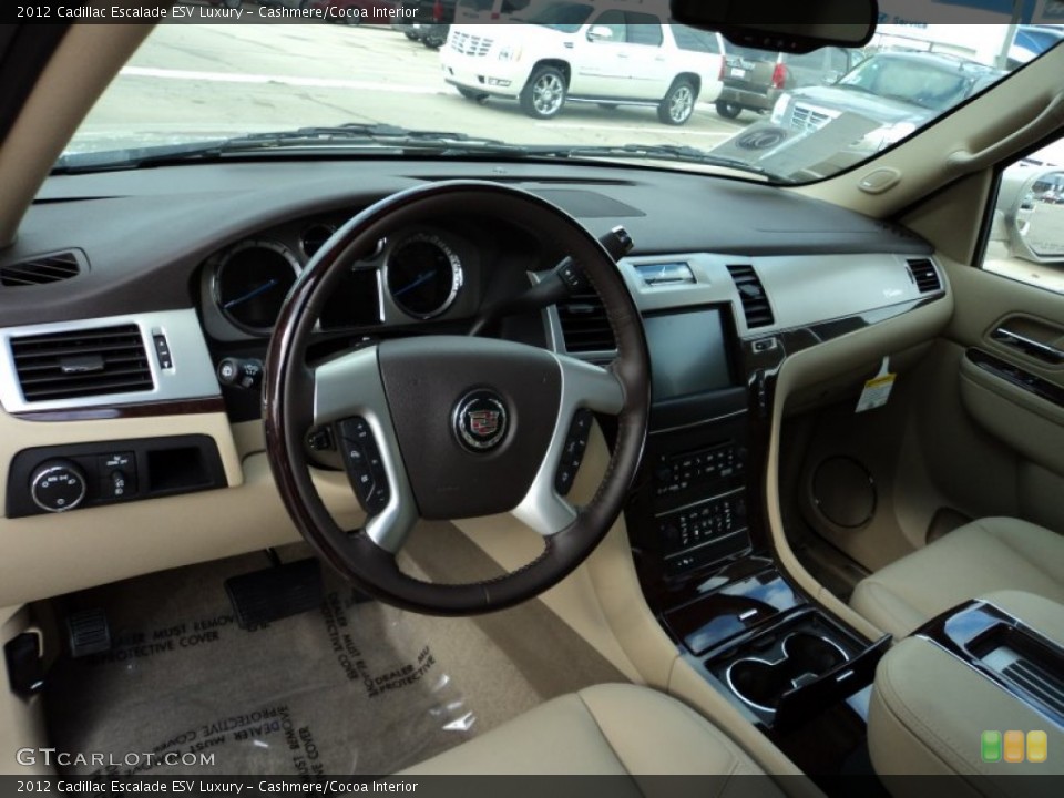 Cashmere/Cocoa Interior Dashboard for the 2012 Cadillac Escalade ESV Luxury #56497545