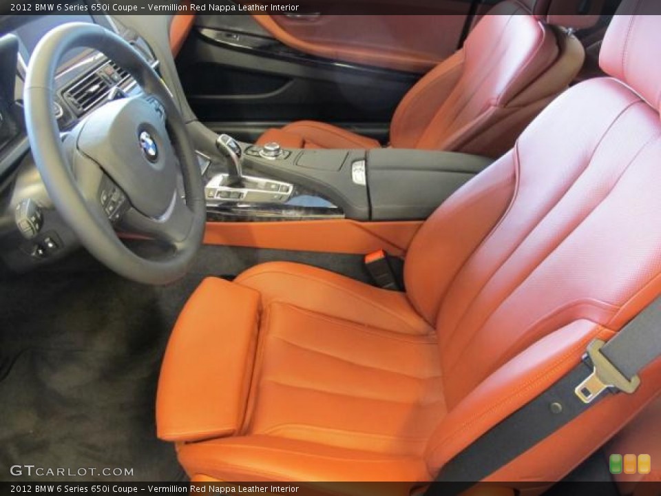 Vermillion Red Nappa Leather Interior Photo for the 2012 BMW 6 Series 650i Coupe #56504658