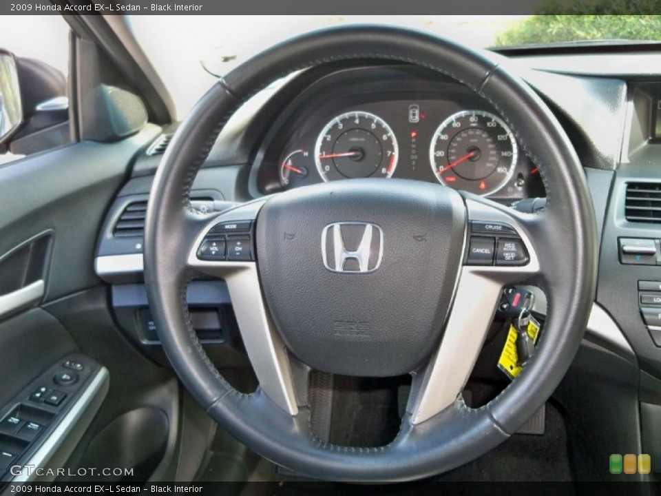 Black Interior Steering Wheel for the 2009 Honda Accord EX-L Sedan #56505075