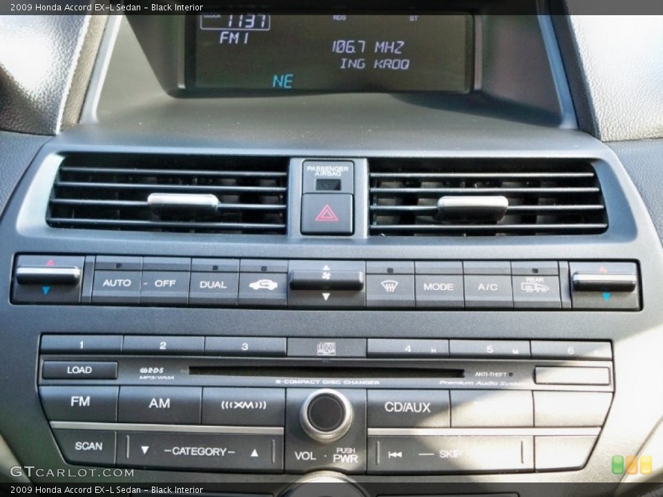 Black Interior Controls for the 2009 Honda Accord EX-L Sedan #56505135