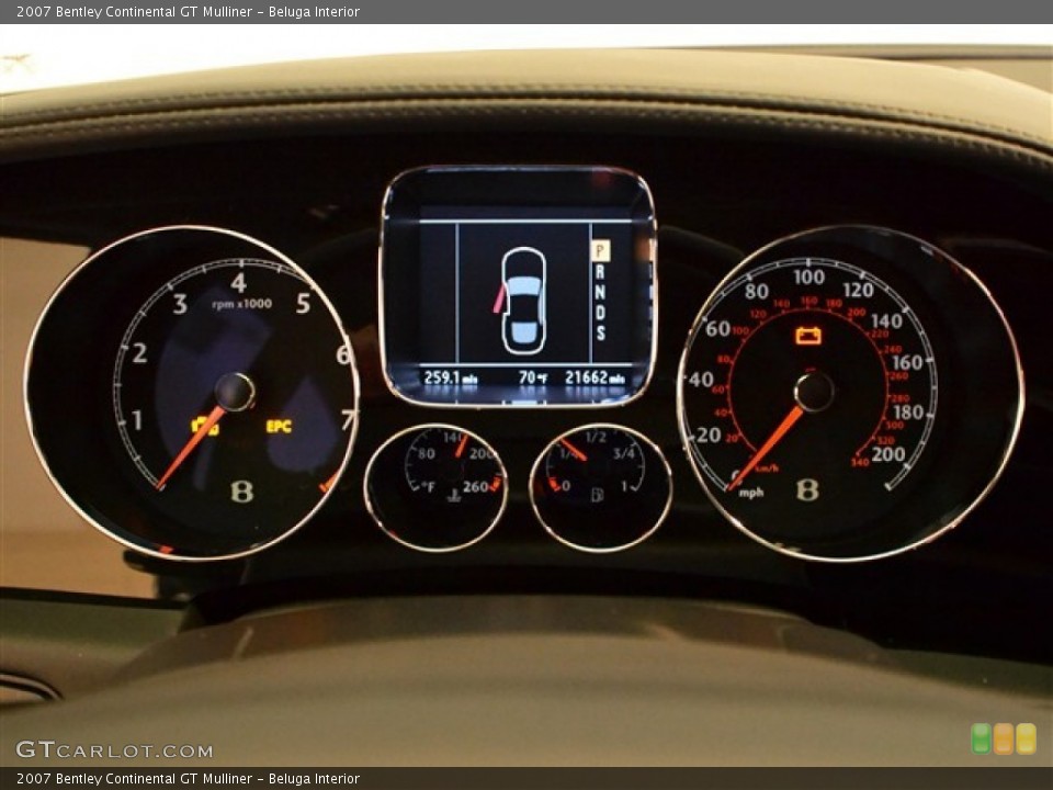 Beluga Interior Gauges for the 2007 Bentley Continental GT Mulliner #56511000