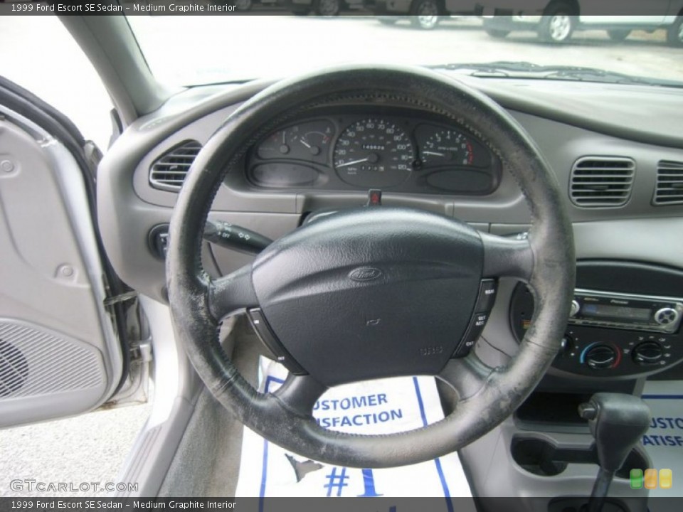 Medium Graphite Interior Steering Wheel for the 1999 Ford Escort SE Sedan #56517775