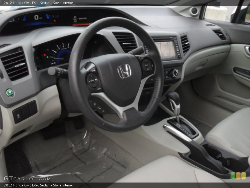 Stone Interior Prime Interior for the 2012 Honda Civic EX-L Sedan #56521429