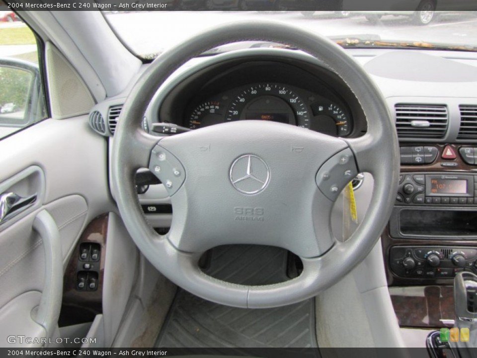 Ash Grey Interior Steering Wheel for the 2004 Mercedes-Benz C 240 Wagon #56532634