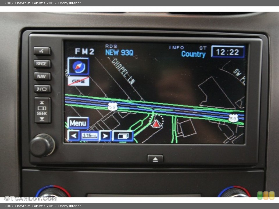 Ebony Interior Navigation for the 2007 Chevrolet Corvette Z06 #56537404