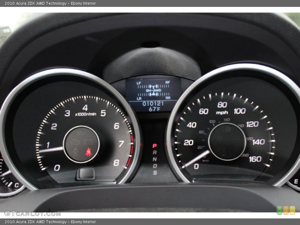 Ebony Interior Gauges for the 2010 Acura ZDX AWD Technology #56544277