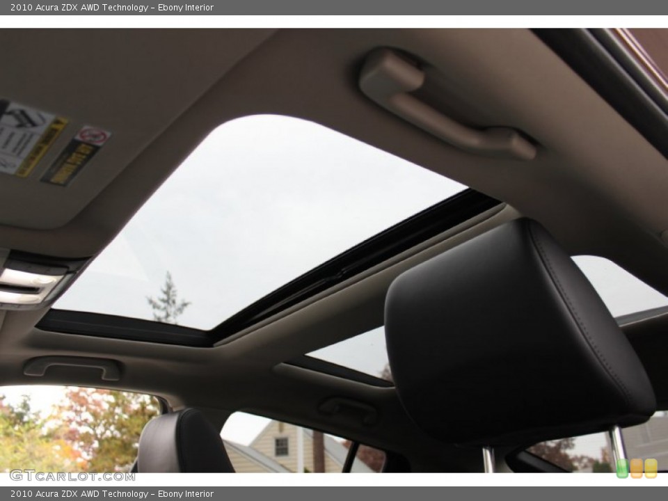 Ebony Interior Sunroof for the 2010 Acura ZDX AWD Technology #56544301