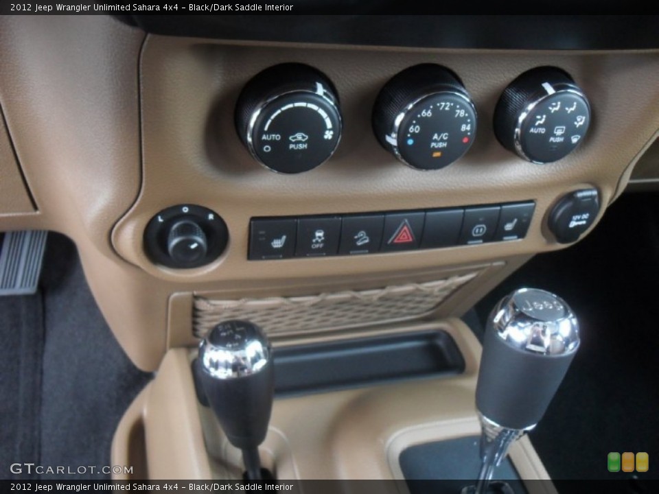 Black/Dark Saddle Interior Controls for the 2012 Jeep Wrangler Unlimited Sahara 4x4 #56546365