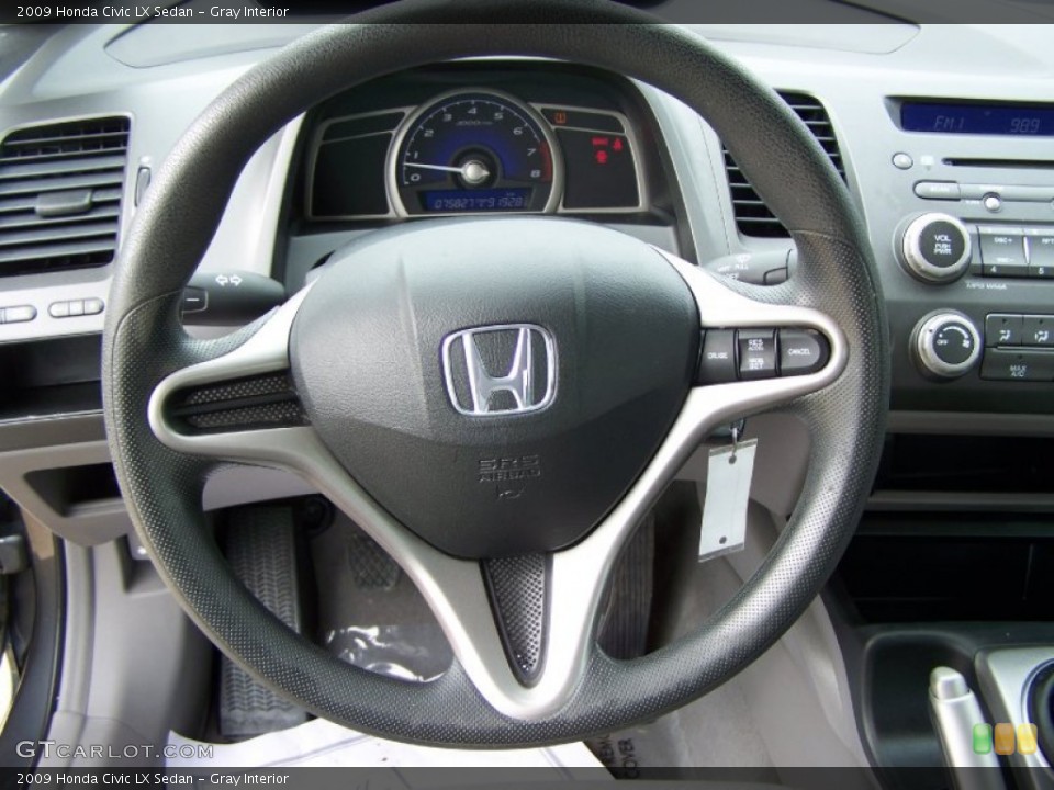 Gray Interior Steering Wheel for the 2009 Honda Civic LX Sedan #56558842