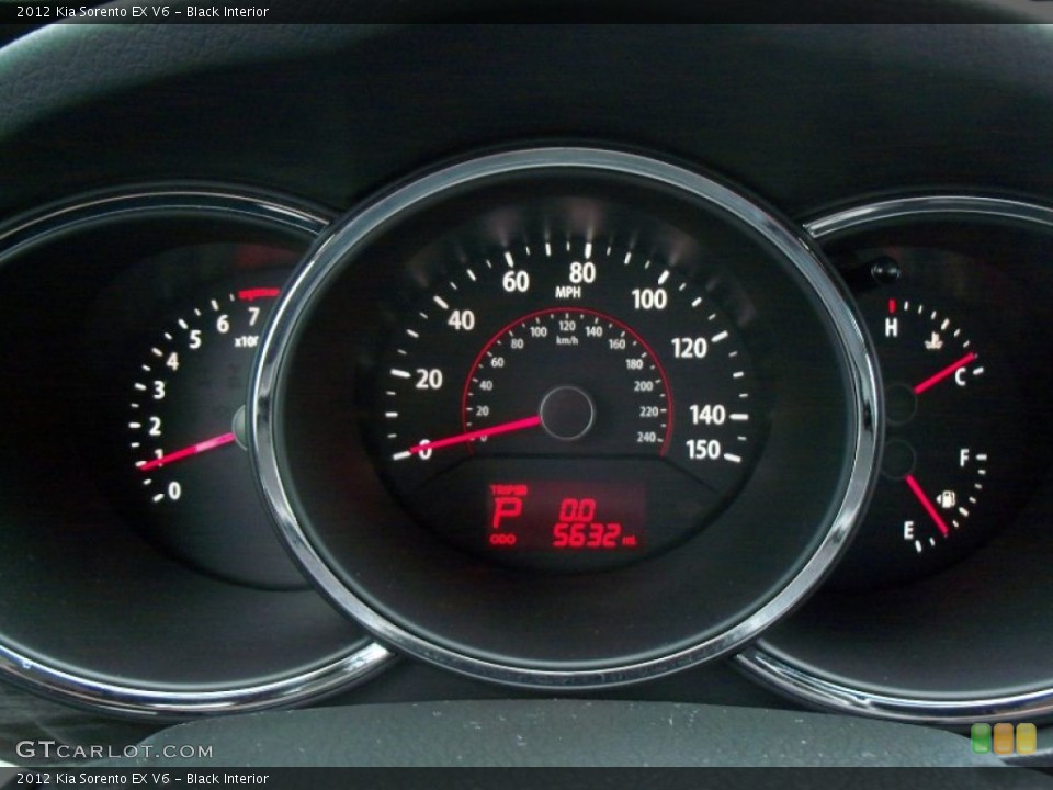 Black Interior Gauges for the 2012 Kia Sorento EX V6 #56559535