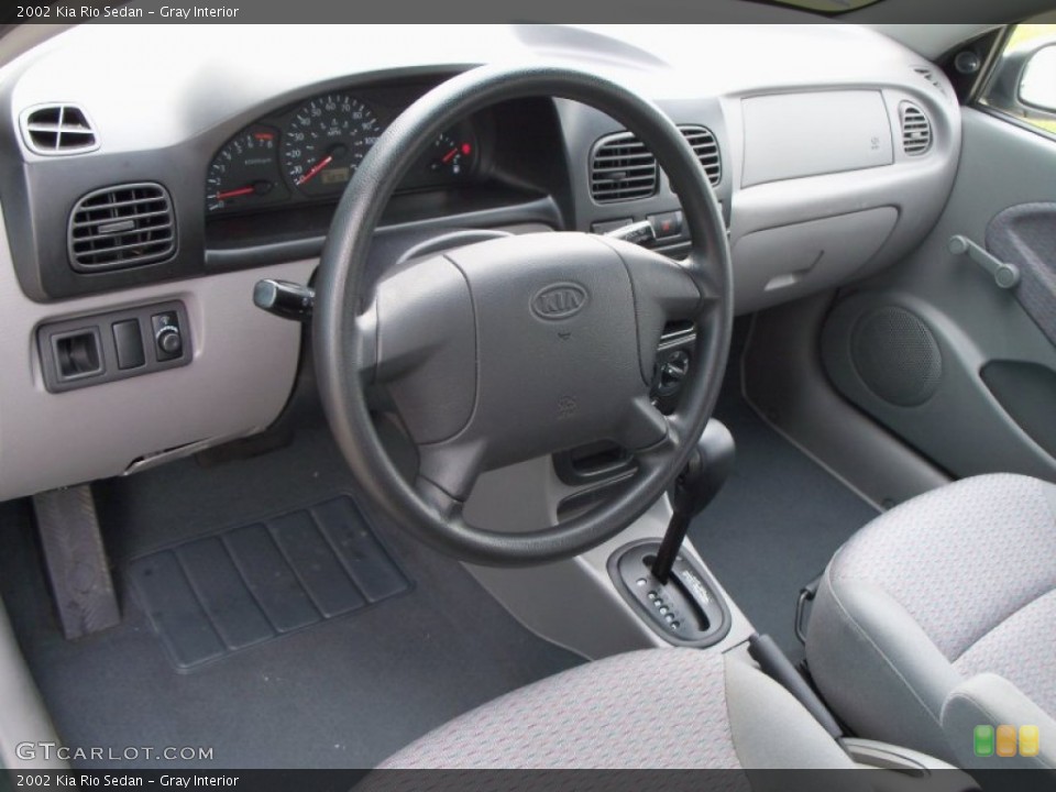 Gray Interior Prime Interior for the 2002 Kia Rio Sedan #56559721